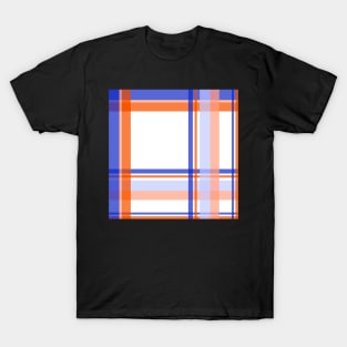 Cozy plaid tartan in cobalt blue and orange T-Shirt